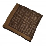 Louis Vuitton Monogram Shine Marron Brown Logomania Silk Wool Blend Scarf Shawl