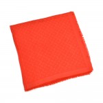 Louis Vuitton Orange Monogram Logo Silk & Wool Blend Stole Scarf Shawl