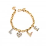 Louis Vuitton Studded LOVE Rhinestone Valentine Gold-Tone Chain Bracelet