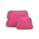 Hermes Trousse Bolide 25 & 15 Set of 2 Fuchsia Cotton Cosmetic Travel Pouch