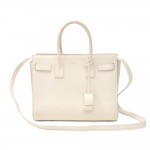 Saint Laurent Sac de Jour  White Calfskin Baby Handbag + Strap