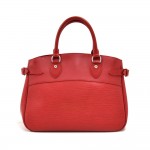 Louis Vuitton Passy Red Epi Leather Silver Tone Hardware Handbag