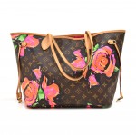 Louis Vuitton Neverfull MM Stephen Sprouse Roses Monogram Canvas Shoulder Tote Bag - 2009 Limited