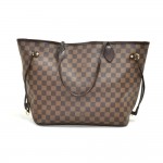 Louis Vuitton Neverfull MM Ebene Damier Canvas Shoulder Tote Bag