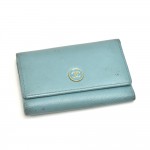 Chanel Light Blue Leather CC Logo Key Case