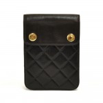 Vintage Chanel Black Quilted Lambskin Leather Mini Bag