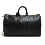 Louis Vuitton Keepall 45 Black Epi Leather Duffle Travel Bag