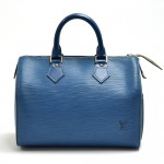 Vintage Louis Vuitton Speedy 25 Blue Epi Leather City Handbag