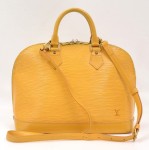 Louis Vuitton Yellow Epi Leather Alma Hand Bag + Strap