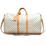 Louis Vuitton Keepall 55 Bandouliere Damier Azur Duffel Travel Bag + Strap