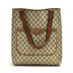 Vintage Gucci Accessory Collection Beige GG Supreme Coated Canvas Tote Bag