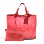 Louis Vuitton Plague Lagoon MM Red Vinyl Beach Tote Handbag