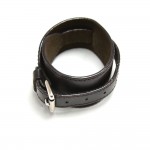 Louis Vuitton Dark Brown Leather Force Monogram Glace Bracelet