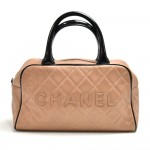 Chanel Sports Line Brown Quilted Canvas Mini Boston Bag