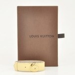 Louis Vuitton Beige Leather Bracelet Gold Tone L791
