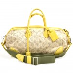 Louis Vuitton Denim Speedy Round PM Yellow Leather 2Way Bag + Strap - 2012 Limited