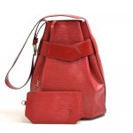 Vintage Louis Vuitton Sac Depaule GM Red Epi Leather Shoulder Bag