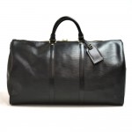 Vintage Louis Vuitton Keepall 55 Black Epi Leather Duffle Travel Bag