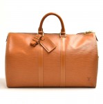 Vintage Louis Vuitton Keepall 45 Brown Epi Leather Travel Bag