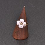 Chanel Pink Camelia Flower Motif Rings CC