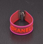 Chanel Pink Rubber Bracelet Bangle CC