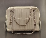 Chanel Light Green Verticle Stictch Shoulder Bag silver chain CC A235