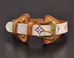 Louis Vuitton White Multicolor Monogram Bracelet Bangle V527