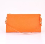 Louis Vuitton Orange Epi  Leather Pochette Accessories Bag