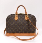 Louis Vuitton Brown Monogram Canvas Alma Handbag Bag + Strap