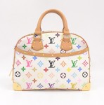 Louis Vuitton White Multicolor Canvas Trouville Hand Bag
