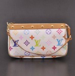 Louis Vuitton White Multicolor Canvas Pochette Accessories Handbag