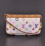 Louis Vuitton White Multicolor Canvas Pochette Accessoires Bag