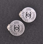 Chanel Silver Tone Round Earrings CC Croisiere 2000