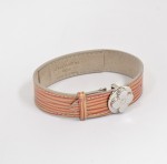 Louis Vuitton Red epi leather silver tone bracelet bangle V74