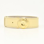 Louis Vuitton Cream Leather Bracelet Gold Tone V140