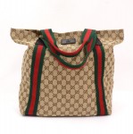 Gucci GG Monogram Canvas Web Stripe Tote Bag