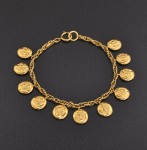 Vintage Chanel Gold Tone Necklace Chain CC Logo Pendant