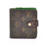 Louis Vuitton Perforated Monogram Canvas Green Leather Wallet - 2006 Limited Edition