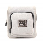 Chanel Sports Line Gray x Black Cotton Waist Pouch Bag