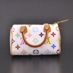Louis Vuitton White Multicolor Canvas Mini Speedy City Bag
