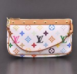 Louis Vuitton White Multicolor Canvas Pochette Accessories Handbag