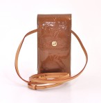 Louis Vuitton Bronze Vernis Leather Pochette Case + Strap