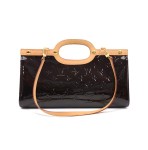Louis Vuitton Dark Purple Vernis Leather Roxbury Drive Hand Bag + Strap