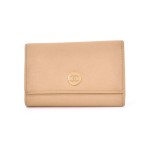Chanel Beige Leather 6 Key Case Gold CC
