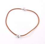 Louis Vuitton Brown Leather x Silver Kiwi Necklace LV Cup Limited 2003