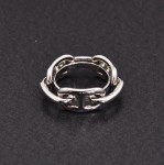 Hermes Silver Tone Ragate Chain Scarf Ring