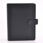 Louis Vuitton Black Epi Leather Agenda Fonctionnel MM 6 Rings