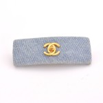 Vintage Chanel Light  Blue Denim Barrette Hair Clip