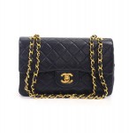 Vintage Chanel Navy Quilted Leather 2.55 9" Shoulder Bag