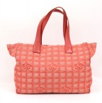 Chanel Travel Line Red Jacquard Nylon Tote Bag